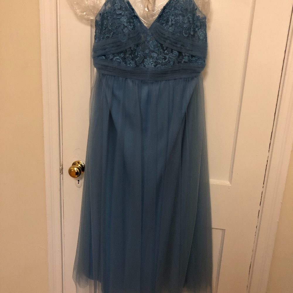 blue semi-formal dress